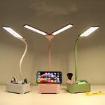 TD6 Portacellulare per studenti Portapenne Protezione per gli occhi Lampada da scrivania USB, White, Pink, Green