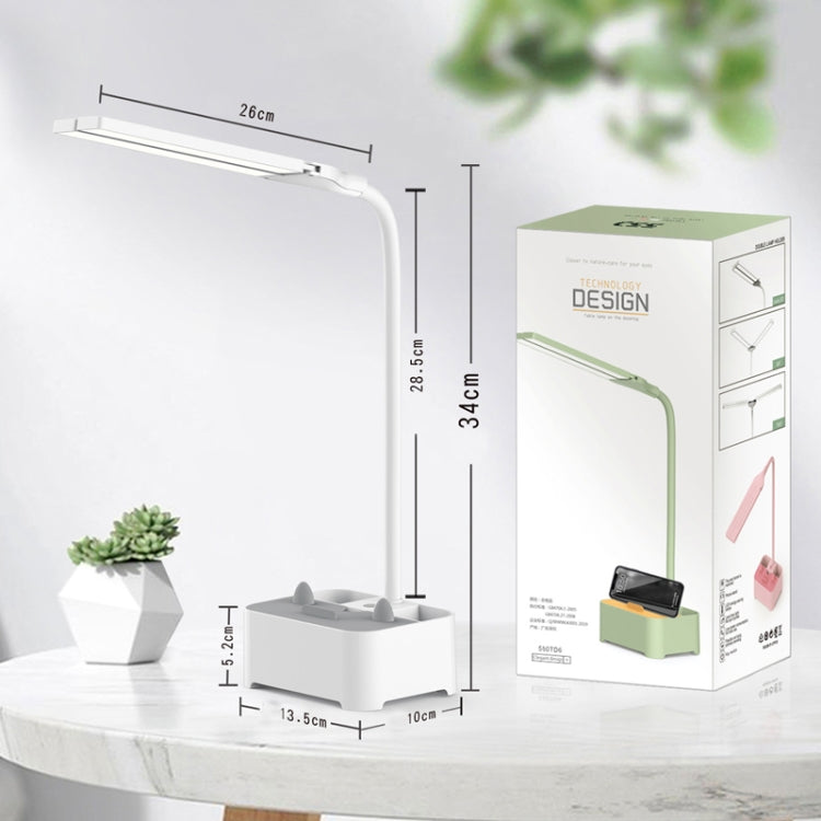 TD6 Portacellulare per studenti Portapenne Protezione per gli occhi Lampada da scrivania USB, White, Pink, Green
