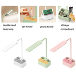 TD6 Portacellulare per studenti Portapenne Protezione per gli occhi Lampada da scrivania USB, White, Pink, Green