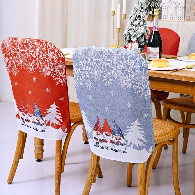 Le sedie del fiocco di neve della foresta del fumetto di Natale coprono le forniture decorative, Cartoon Forest Red, Cartoon Forest Gray