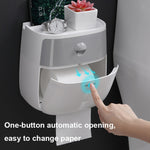 ECOCO E1804 Portarotolo multifunzionale a doppio strato per toilette, White+Gray, White+Black, Pink+Pink, Blue+Blue