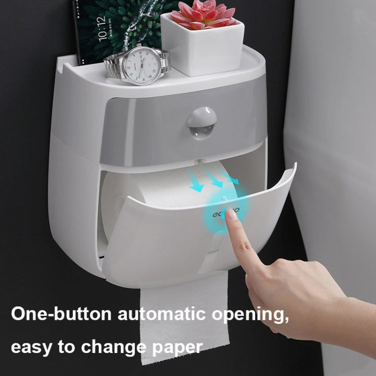 ECOCO E1804 Portarotolo multifunzionale a doppio strato per toilette, White+Gray, White+Black, Pink+Pink, Blue+Blue
