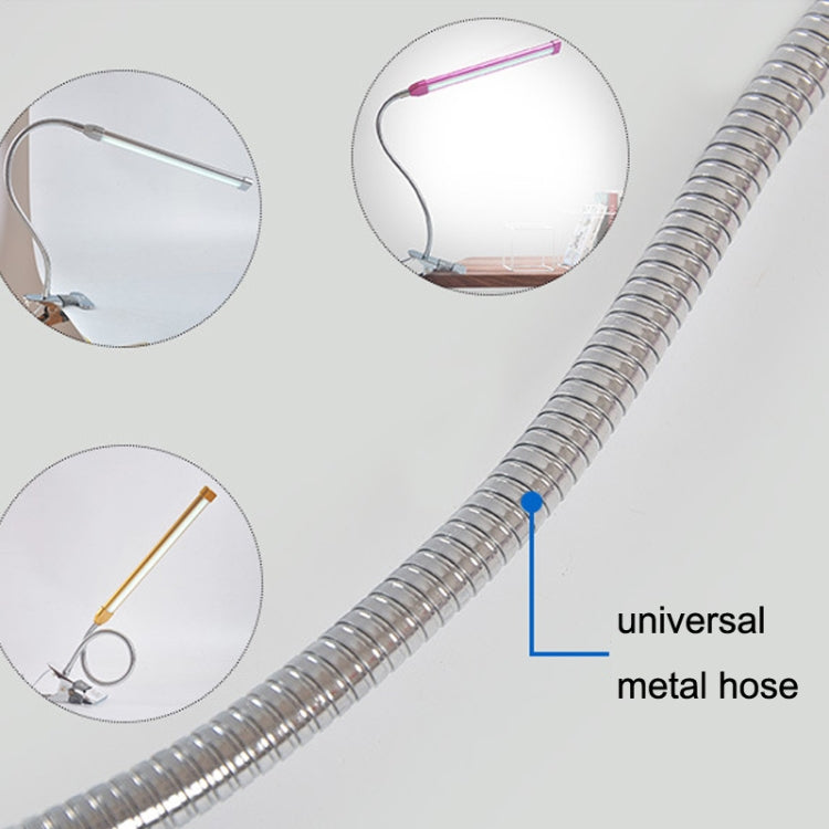 Lampada a clip USB Protezione degli occhi per studenti Lampada da tavolo dimmerabile a LED, Purple, Gold, Black, Silver