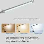 Lampada a clip USB Protezione degli occhi per studenti Lampada da tavolo dimmerabile a LED, Purple, Gold, Black, Silver