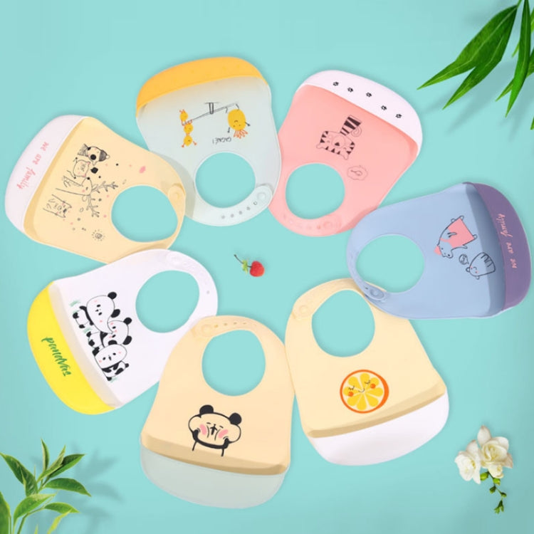 Bavaglino in silicone impermeabile spray per bambini Asciugamano per saliva ultrasottile, modello:, Funny Panda, Bear Baby, Lemon Game, Orange, Lemon Singer, Dinosaurs Athlete, Pear Brothers, Baby Panda, Animal House, Rabbit BATT2, Lion Dot 2          ...