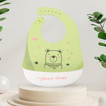 Bavaglino in silicone impermeabile spray per bambini Asciugamano per saliva ultrasottile, modello:, Funny Panda, Bear Baby, Lemon Game, Orange, Lemon Singer, Dinosaurs Athlete, Pear Brothers, Baby Panda, Animal House, Rabbit BATT2, Lion Dot 2          ...