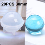 Sfera di cristallo epossidica Stampo in silicone Sfera di gioielli fatti a mano fai da te Stampo, 20 PCS 20mm, 20 PCS 30mm, 10 PCS 40mm, 4 PCS 50mm, 4 PCS  60mm