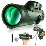 Monoculare HD ad alta potenza per visione notturna all'aperto 40X60, (Standard), (Standard+Universal Clip+Tripod)