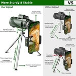 Monoculare HD ad alta potenza per visione notturna all'aperto 40X60, (Standard), (Standard+Universal Clip+Tripod)