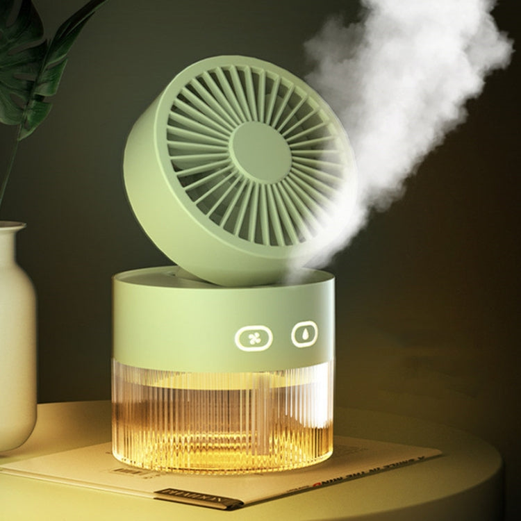 OM008 Ventola di raffreddamento ad acqua per umidificazione spray pieghevole da tavolo Mini USB, OM008 Mousse Green