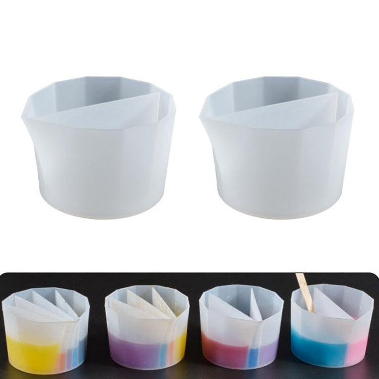 2 PCS Coppa tonificante in silicone per tazza di separazione dei colori in cristallo epossidico fai-da-te, stile:, 2 PCS 2 Grid, 2 PCS 3 Grid, 2 PCS 4 Grid, 2 PCS 5 Grid