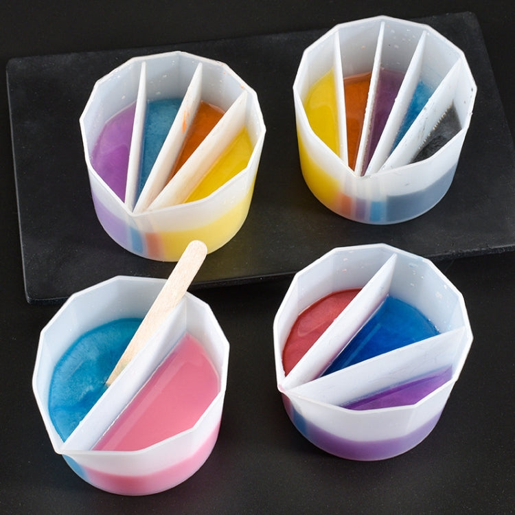 2 PCS Coppa tonificante in silicone per tazza di separazione dei colori in cristallo epossidico fai-da-te, stile:, 2 PCS 2 Grid, 2 PCS 3 Grid, 2 PCS 4 Grid, 2 PCS 5 Grid