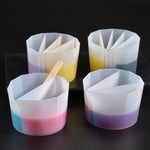 2 PCS Coppa tonificante in silicone per tazza di separazione dei colori in cristallo epossidico fai-da-te, stile:, 2 PCS 2 Grid, 2 PCS 3 Grid, 2 PCS 4 Grid, 2 PCS 5 Grid