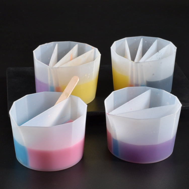 2 PCS Coppa tonificante in silicone per tazza di separazione dei colori in cristallo epossidico fai-da-te, stile:, 2 PCS 2 Grid, 2 PCS 3 Grid, 2 PCS 4 Grid, 2 PCS 5 Grid
