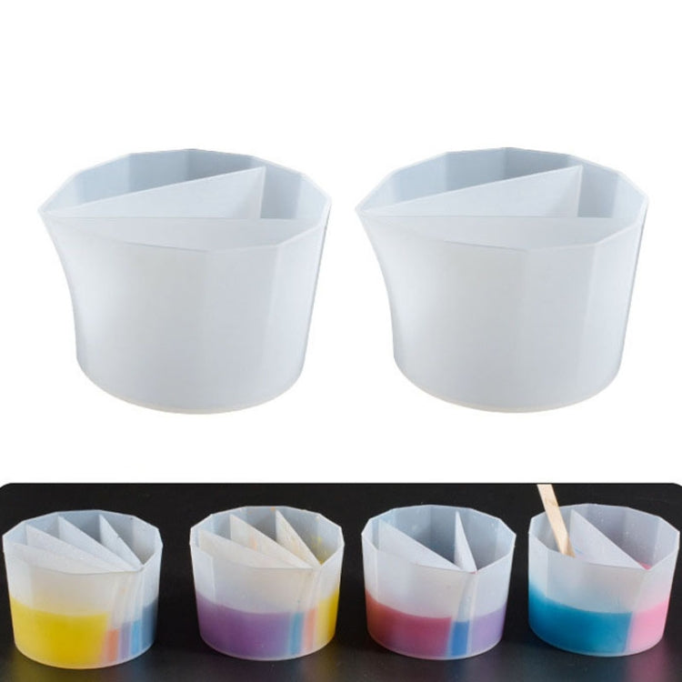 2 PCS Coppa tonificante in silicone per tazza di separazione dei colori in cristallo epossidico fai-da-te, stile:, 2 PCS 2 Grid, 2 PCS 3 Grid, 2 PCS 4 Grid, 2 PCS 5 Grid