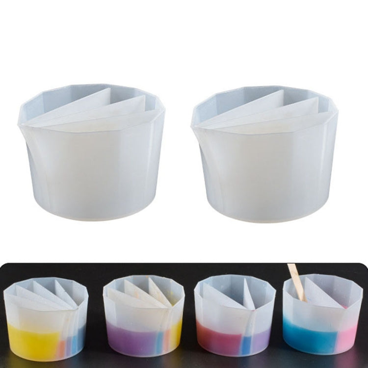 2 PCS Coppa tonificante in silicone per tazza di separazione dei colori in cristallo epossidico fai-da-te, stile:, 2 PCS 2 Grid, 2 PCS 3 Grid, 2 PCS 4 Grid, 2 PCS 5 Grid