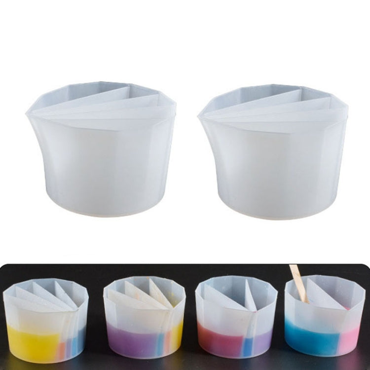 2 PCS Coppa tonificante in silicone per tazza di separazione dei colori in cristallo epossidico fai-da-te, stile:, 2 PCS 2 Grid, 2 PCS 3 Grid, 2 PCS 4 Grid, 2 PCS 5 Grid
