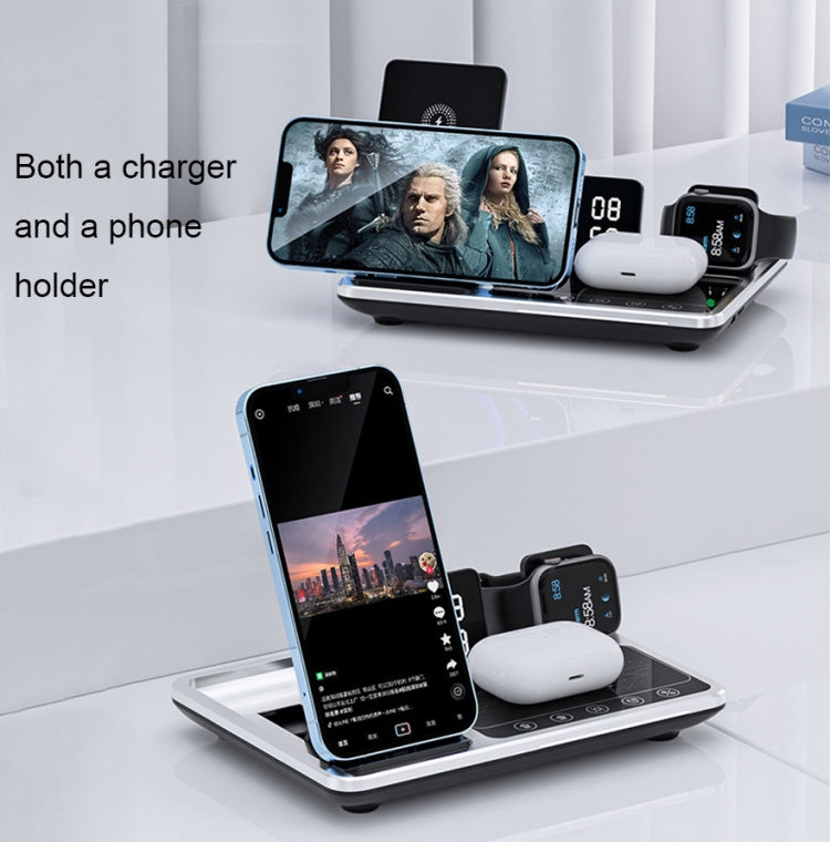 Caricabatterie wireless 4 in 1 30W con luce ambientale