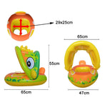 Anello di nuoto animale del fumetto del bambino con la tenda da sole, Swimming Ring With Awning(Green), Swimming Ring With Awning(Purple)