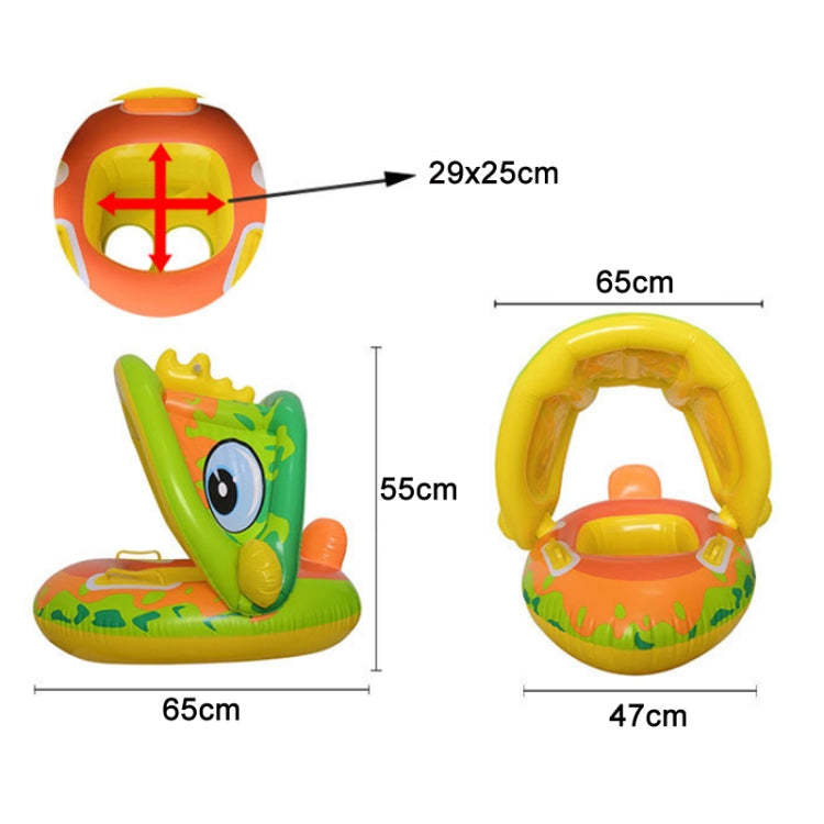 Anello di nuoto animale del fumetto del bambino con la tenda da sole, Swimming Ring With Awning(Green), Swimming Ring With Awning(Purple)