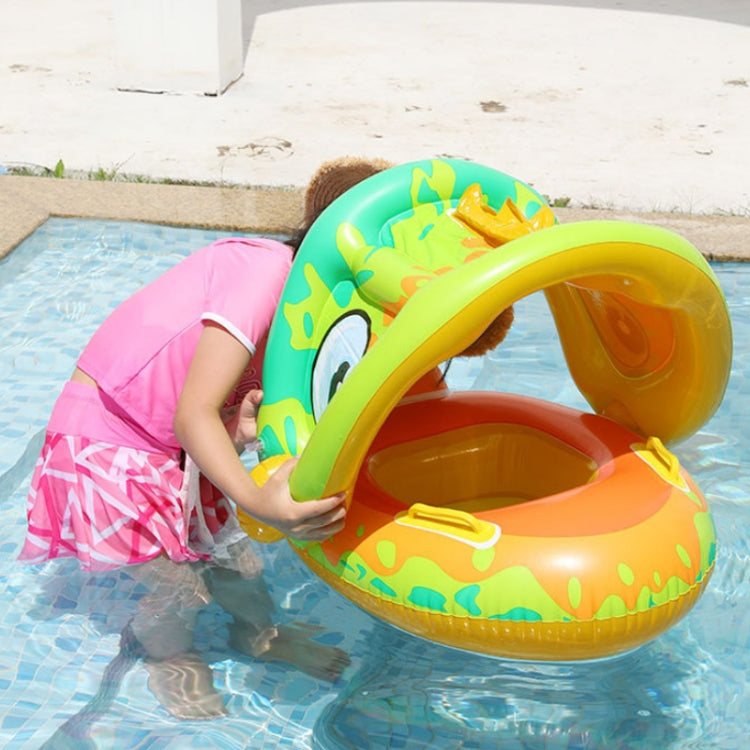 Anello di nuoto animale del fumetto del bambino con la tenda da sole, Swimming Ring With Awning(Green), Swimming Ring With Awning(Purple)
