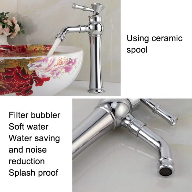 Rubinetto per acqua calda e fredda per lavabo tutto in bronzo, stile:, Electroplated Short Model, Electroplated Short Model+Water Inlet Pipe, Electroplated High Model, Electroplated High Model+Water Inlet Pipe, Gold Short Model                         ...