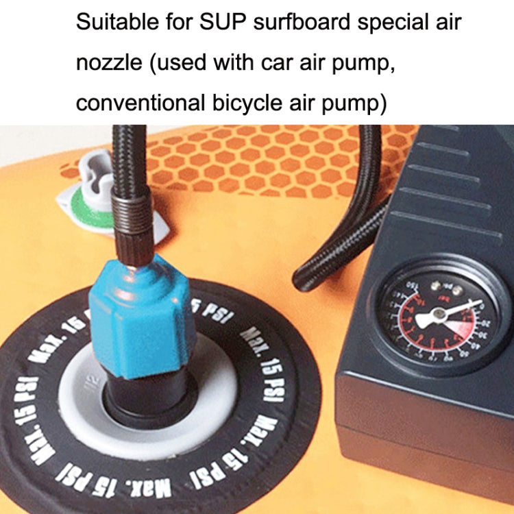 SUP Paddle Kayak Adattatore per valvola per tavola da surf Testa di conversione pompa per auto, Orange, Blue