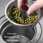 Filtro in acciaio inossidabile anti-intasamento da 2 pezzi per fognatura del lavello della cucina, Dense Net Filter
