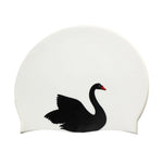 Hy08 Cuffia da nuoto in silicone con stampa di simpatici cartoni animati, specifiche:, Black Swan, Little Squirrel, Princess Cat, Cavaliers cat, White Pig, Pink Pig, Strawberry, Pink Blossom, Deep Blue