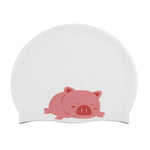 Hy08 Cuffia da nuoto in silicone con stampa di simpatici cartoni animati, specifiche:, Black Swan, Little Squirrel, Princess Cat, Cavaliers cat, White Pig, Pink Pig, Strawberry, Pink Blossom, Deep Blue