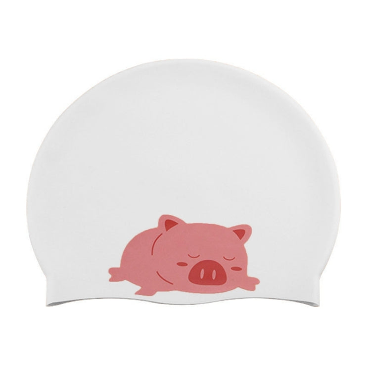 Hy08 Cuffia da nuoto in silicone con stampa di simpatici cartoni animati, specifiche:, Black Swan, Little Squirrel, Princess Cat, Cavaliers cat, White Pig, Pink Pig, Strawberry, Pink Blossom, Deep Blue
