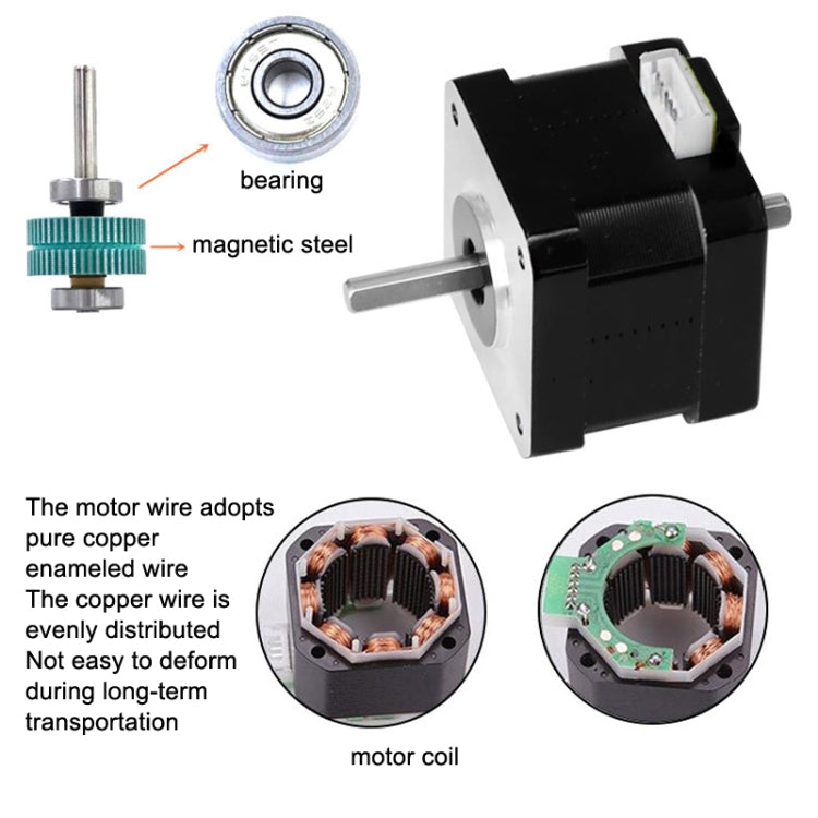 42BYGH34-1304B 1.3A 0.30N Stampante 3D 42-Step Moto Macchina per intagliare l'albero a doppia uscita, 42BYGH34-1304B