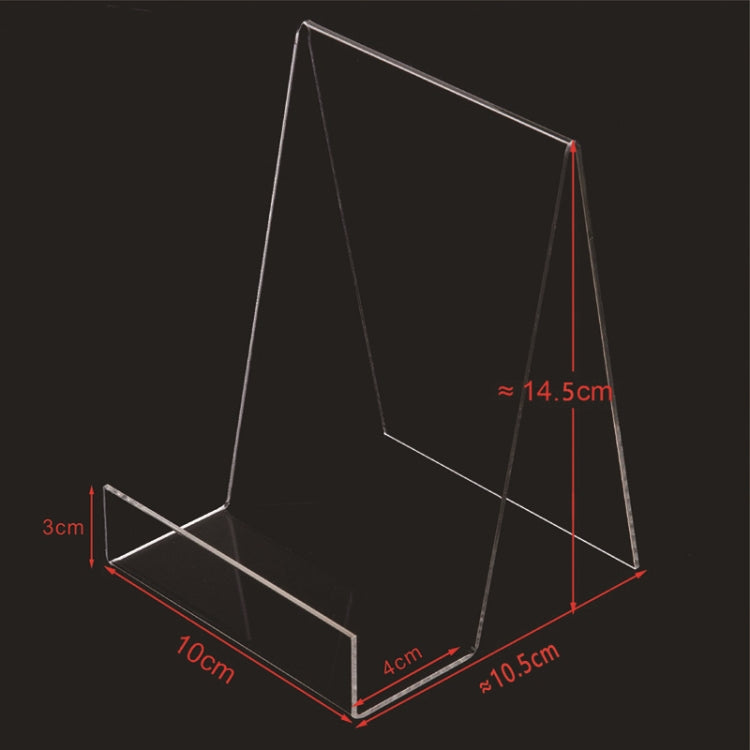 Supporto per cornice per foto con scaffale per libri trasparente da 2 pezzi in acrilico, 100 x 115 x 145mm