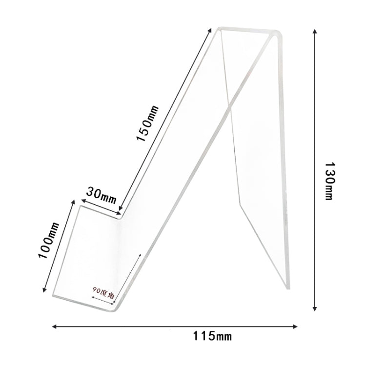 Espositore in acrilico da 2 pezzi Supporto per cornice per foto da scaffale per libri trasparente, 100 x 115 x 130mm
