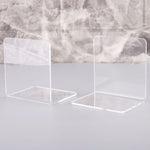 2 PZ Acrilico Trasparente Leggio Fermalibri a forma di L Scaffale per libri, L-shaped Bookends