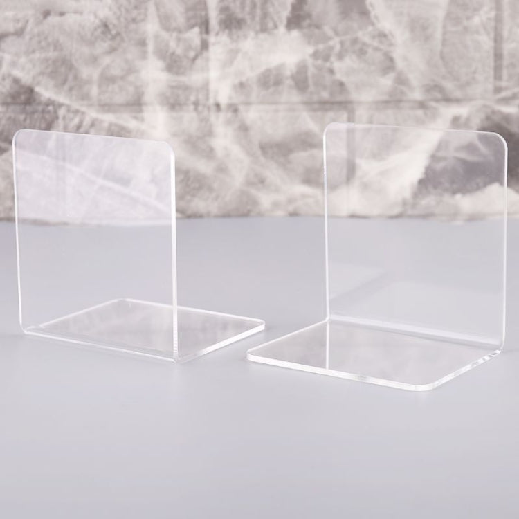 2 PZ Acrilico Trasparente Leggio Fermalibri a forma di L Scaffale per libri, L-shaped Bookends