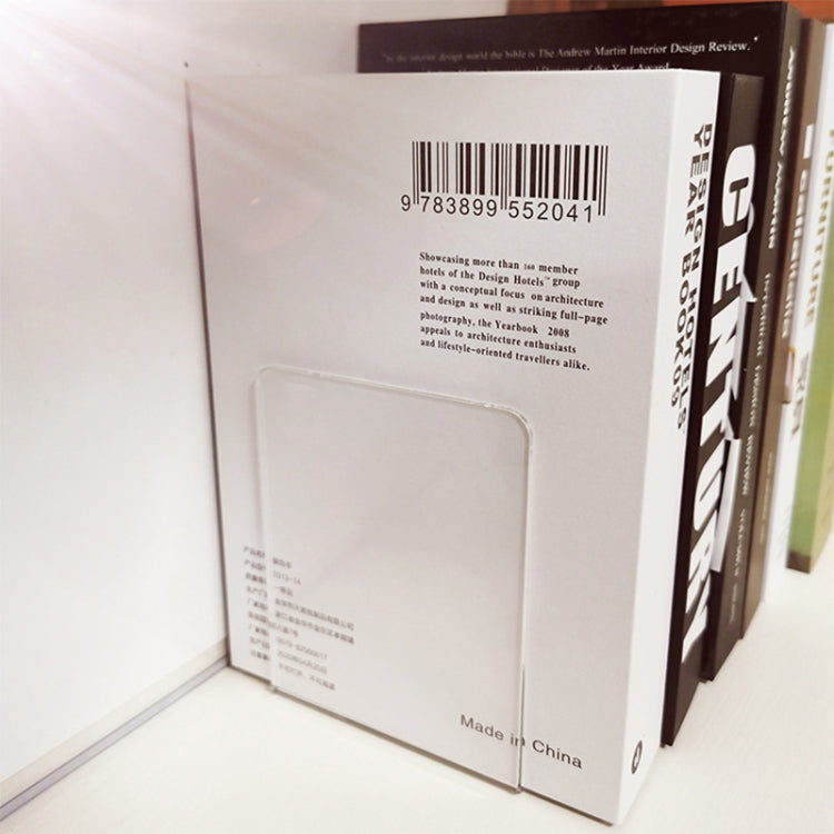 2 PZ Acrilico Trasparente Leggio Fermalibri a forma di L Scaffale per libri, L-shaped Bookends
