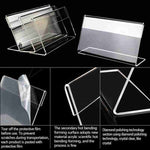 10 mini porta etichette per espositore in acrilico trasparente, Label Holder