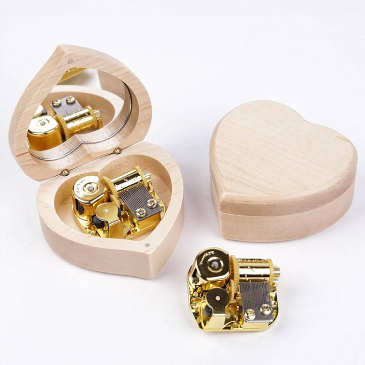 A forma di cuore in legno con ornamenti carillon a specchio, Maple-Gold-plated Movement, Walnut-Red Ancient Copper Movement, Maple-Red Ancient Copper Movement, Walnut-Gold-plated Movement