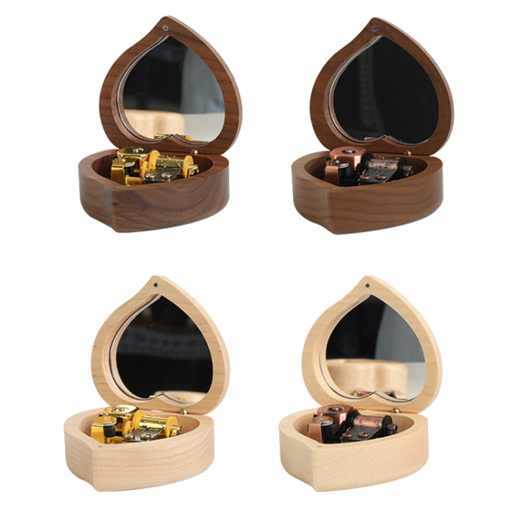 A forma di cuore in legno con ornamenti carillon a specchio, Maple-Gold-plated Movement, Walnut-Red Ancient Copper Movement, Maple-Red Ancient Copper Movement, Walnut-Gold-plated Movement