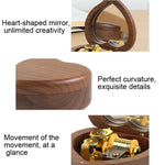 A forma di cuore in legno con ornamenti carillon a specchio, Maple-Gold-plated Movement, Walnut-Red Ancient Copper Movement, Maple-Red Ancient Copper Movement, Walnut-Gold-plated Movement