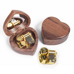A forma di cuore in legno con ornamenti carillon a specchio, Maple-Gold-plated Movement, Walnut-Red Ancient Copper Movement, Maple-Red Ancient Copper Movement, Walnut-Gold-plated Movement