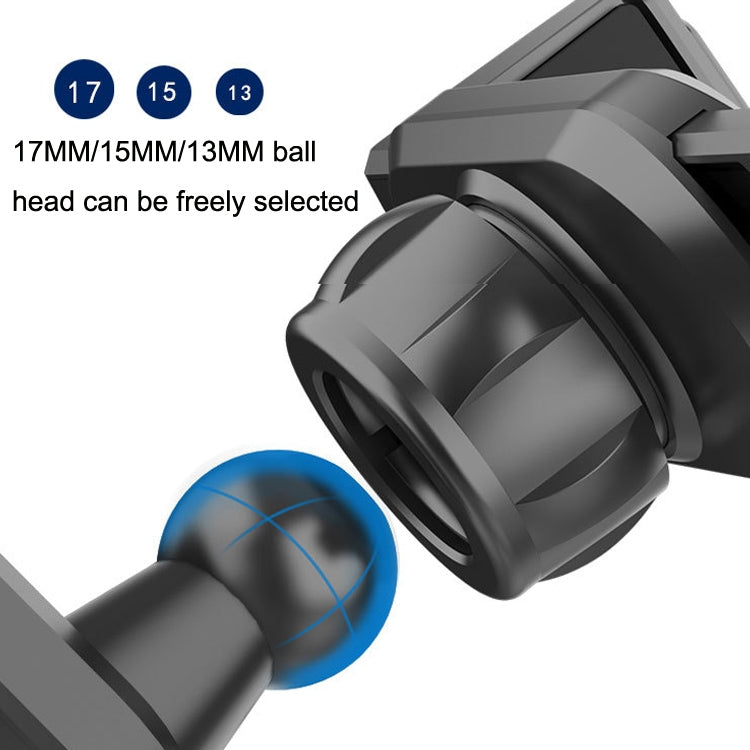 5PCS Accessori per staffa per telefono cellulare con gancio di prolunga per auto Staffa per presa d'aria rotonda, 13mm Ball Head, 15mm Ball Head, 17mm Ball Head
