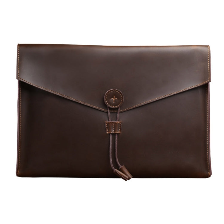 Cartella da lavoro in pelle resistente all'usura S121, Brown, Coffee, Wine Red, Black, Blue, Green, Double Brown, Double Coffee, Double Green