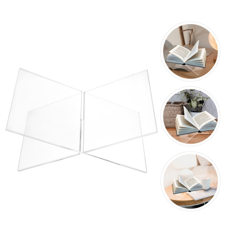 Espositore per spartiti musicali trasparente per libreria a forma di X in acrilico, X-shaped Bookshelf