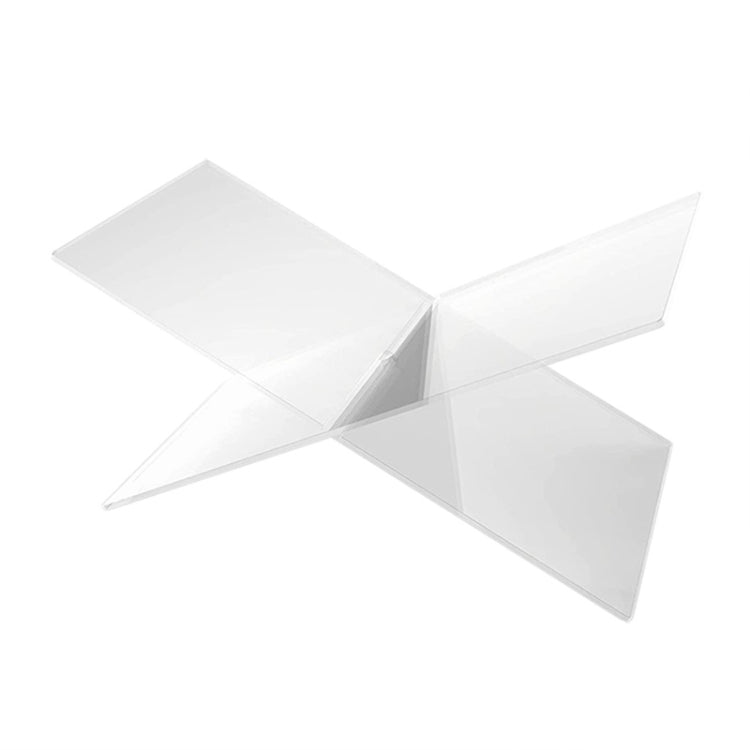 Espositore per spartiti musicali trasparente per libreria a forma di X in acrilico, X-shaped Bookshelf