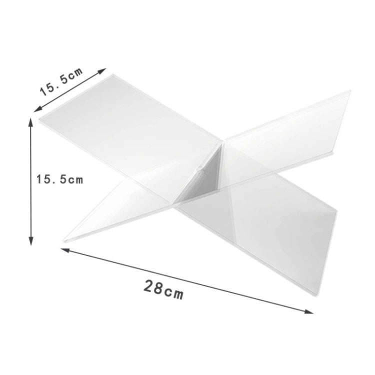 Espositore per spartiti musicali trasparente per libreria a forma di X in acrilico, X-shaped Bookshelf