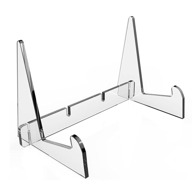 Espositore acrilico trasparente per libri e riviste 16x11,4 cm