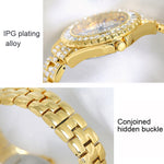 BS Bee Sister FA1686 Orologio da donna con gioielli intarsiati con diamanti, Silver, Silver Golden, Gold