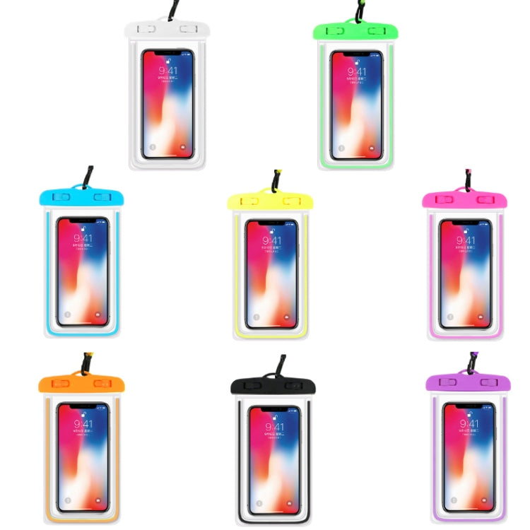 4 PCS Custodia impermeabile per telefono cellulare impermeabile sigillata in PVC luminoso, White, Green, Blue, Yellow, Pink, Orange, Black, Purple